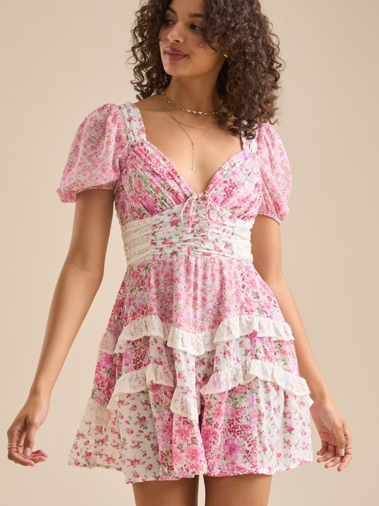 French Retro Blue White Porcelain Floral Dresses