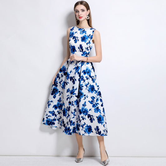Women's Elegance Sleeveless Dress Summer Waist Slimming Dresses