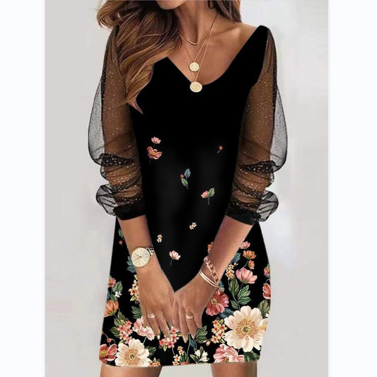 Women's Stylish Spring Sequin Gauze Dress Dresses