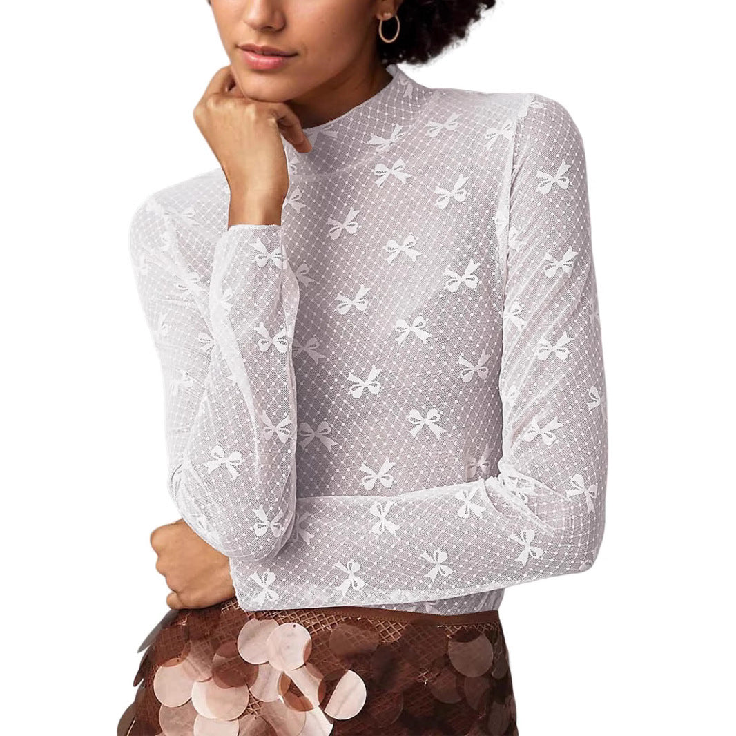 Lace Mesh Bottoming Shirt Sexy Hot Blouses