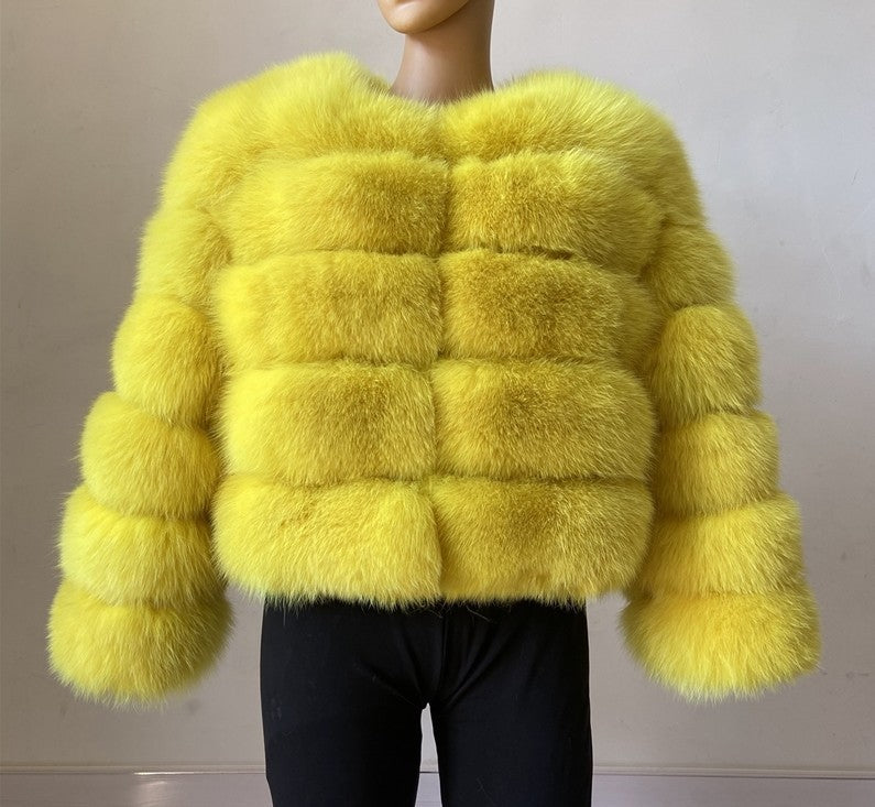 Women's Fur Imitation Fox Faux Long Sleeve Coats
