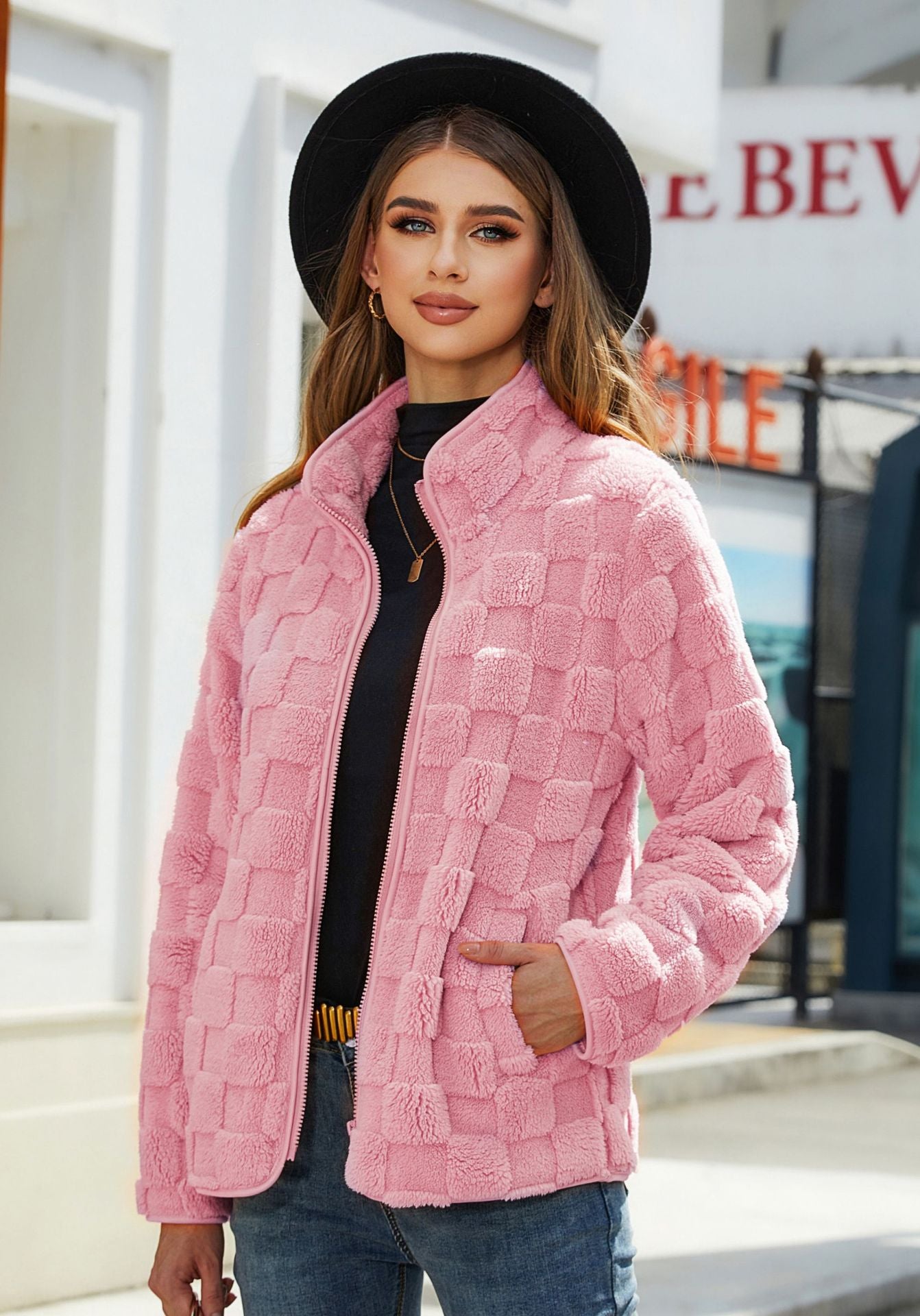 Women's Long Sleeve Zipper Loose Solid Color Coats