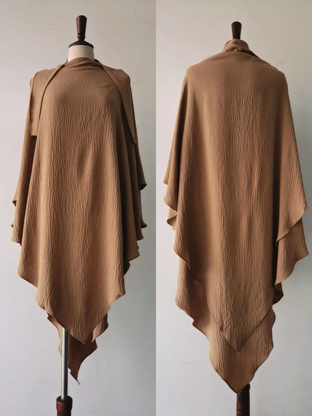 Classic Wave Pattern Shawl Scarf Splicing Dress