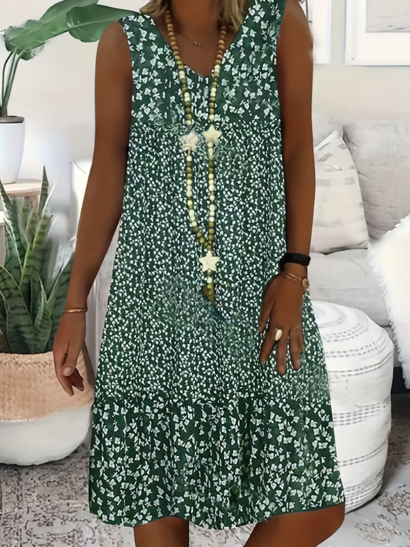 Women's Large Retro Full Body Printed Tape Dress