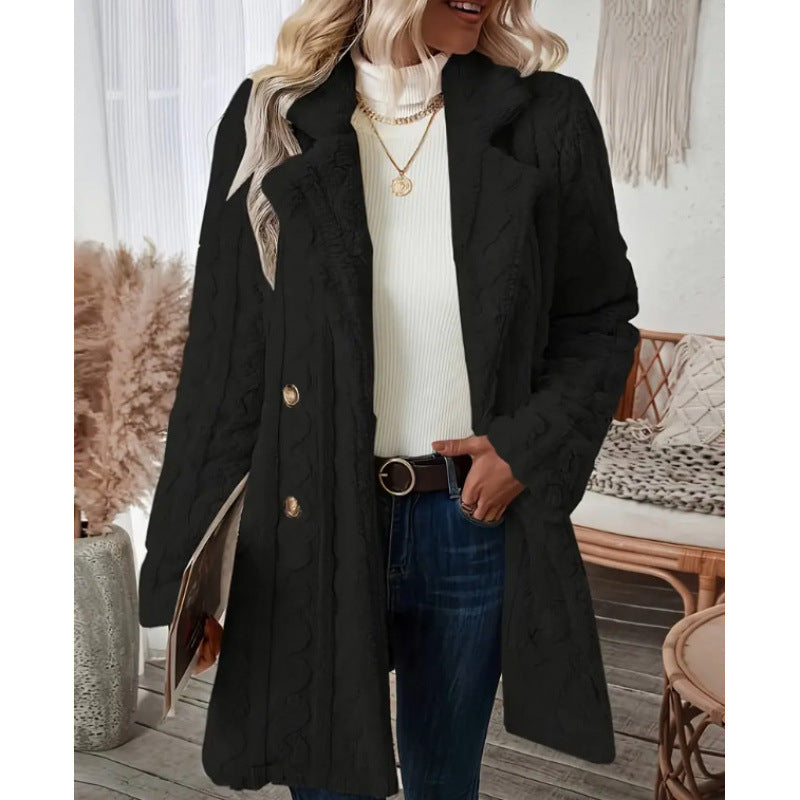 Women's Plush Comfort Casual Warm Collar Double Coats