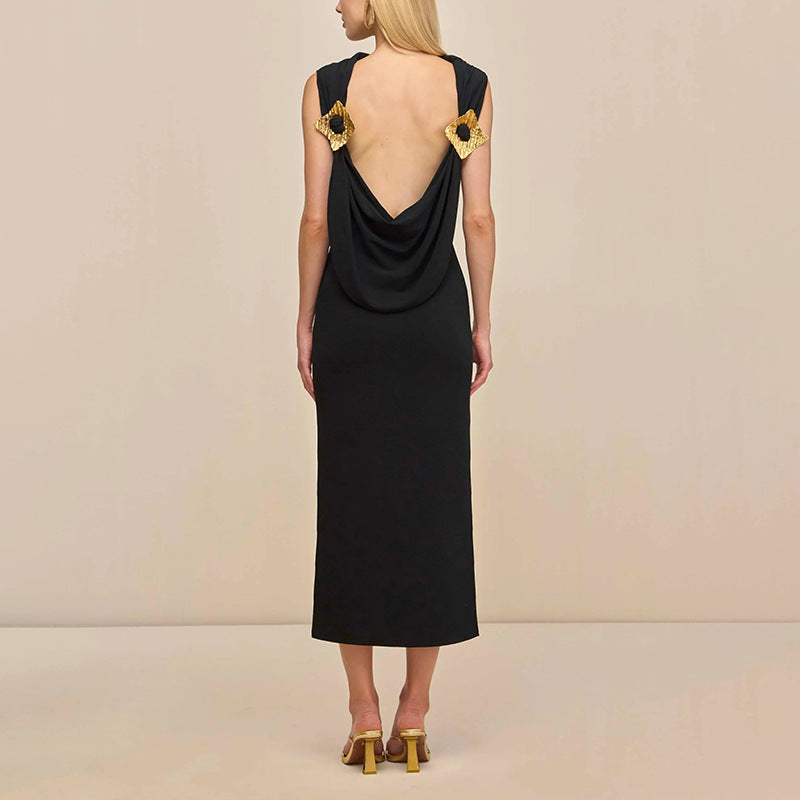 Women's Sexy Lightly Mature Hot Backless Dress Autumn Design Dresses