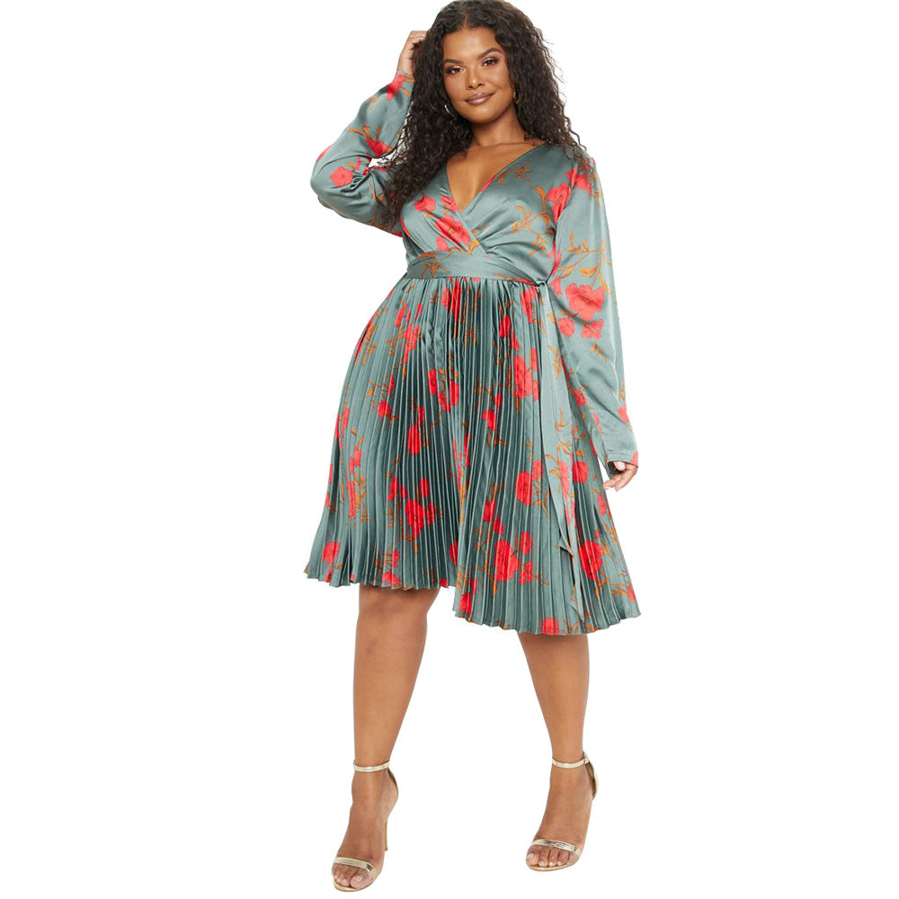 Women's Simple Style Floral Dress For Autumn Dresses
