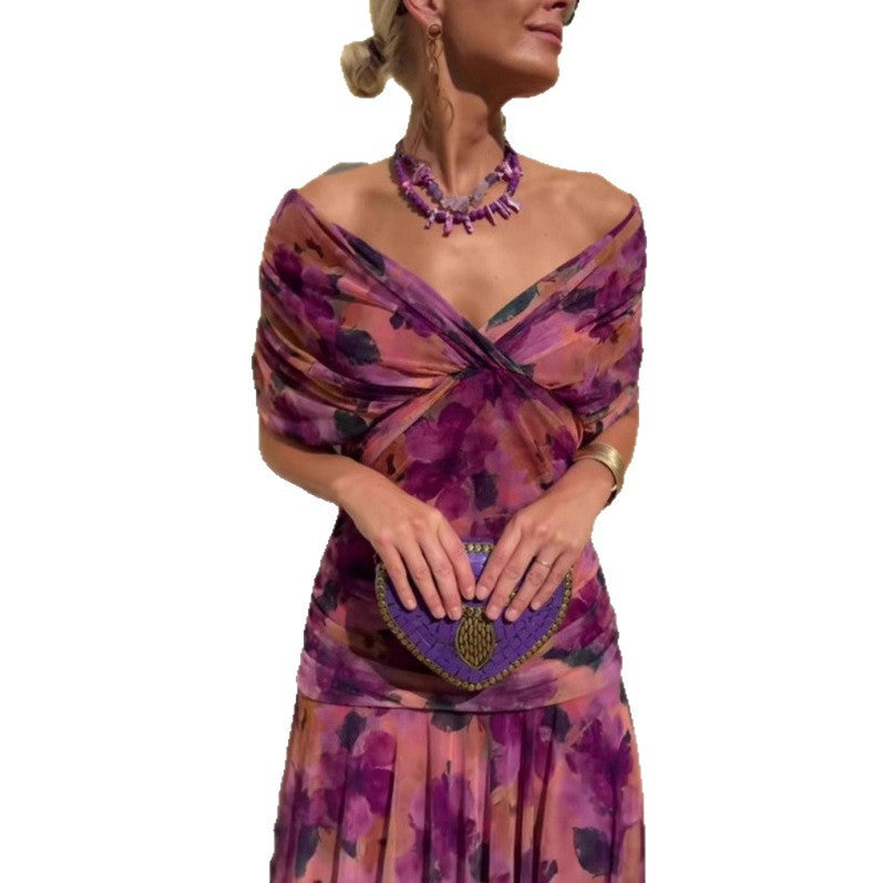 Women's Slouchy Chiffon Design Dress Lined Dresses