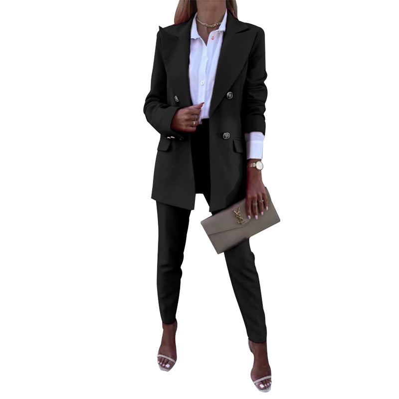 Women's Solid Color Temperament Two-piece Set Fashion Suits