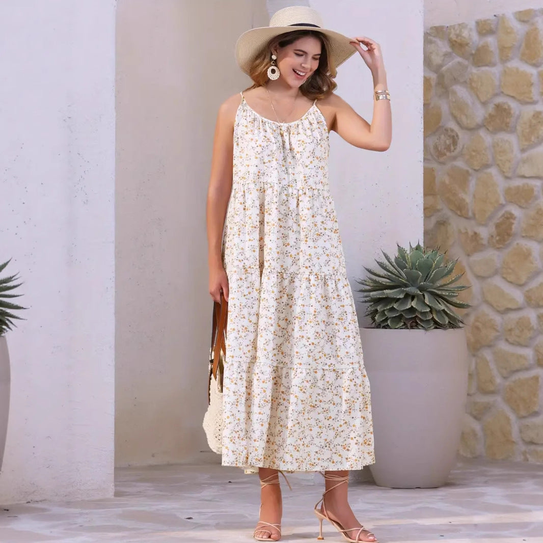 Women's Summer Casual Holiday Small Floral Pattern Dress