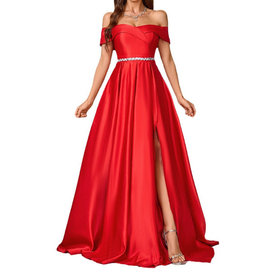 Summer Solid Color Elegant Dress Toast Dresses