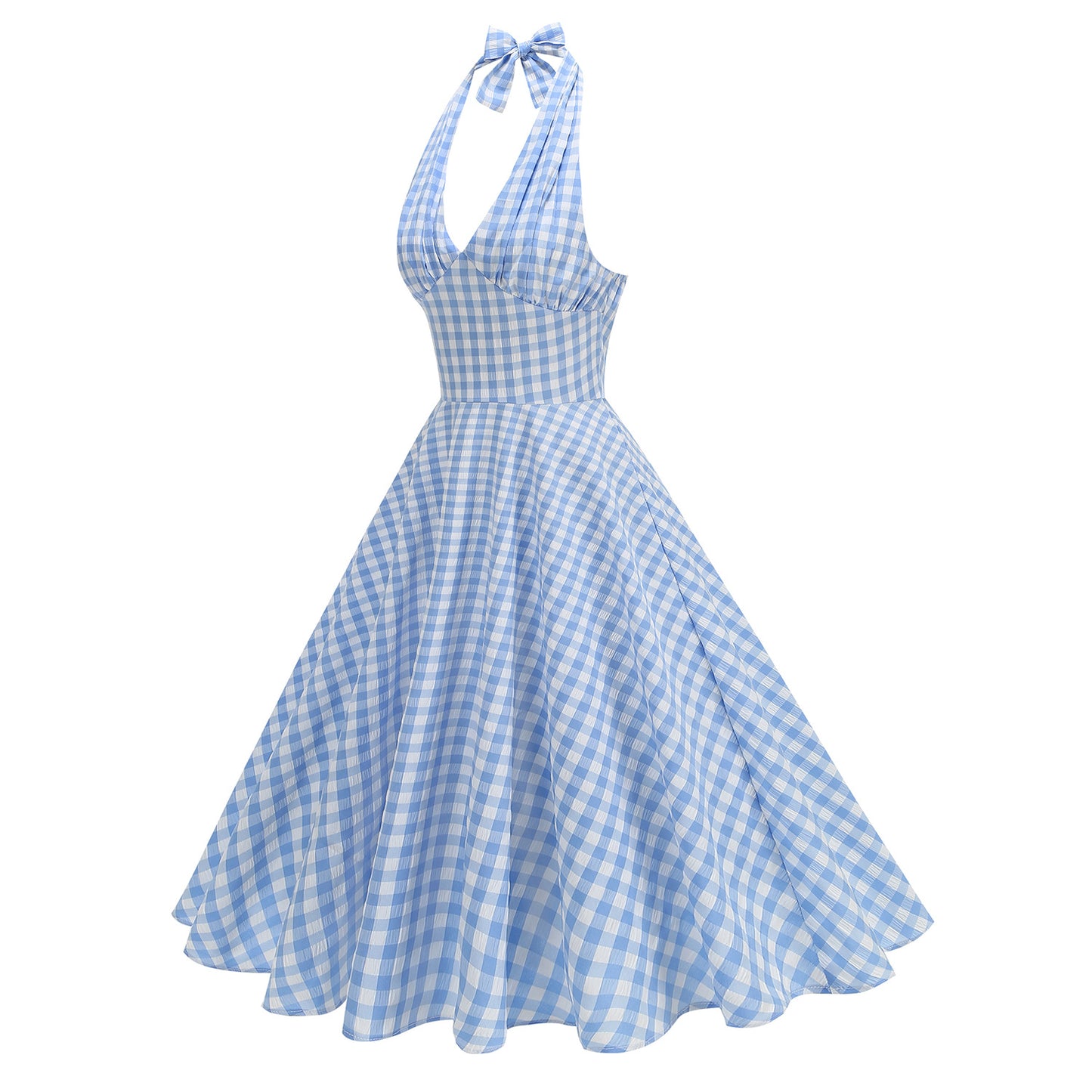 Women's Elastic Hepburn Style High Waist Halter Dresses