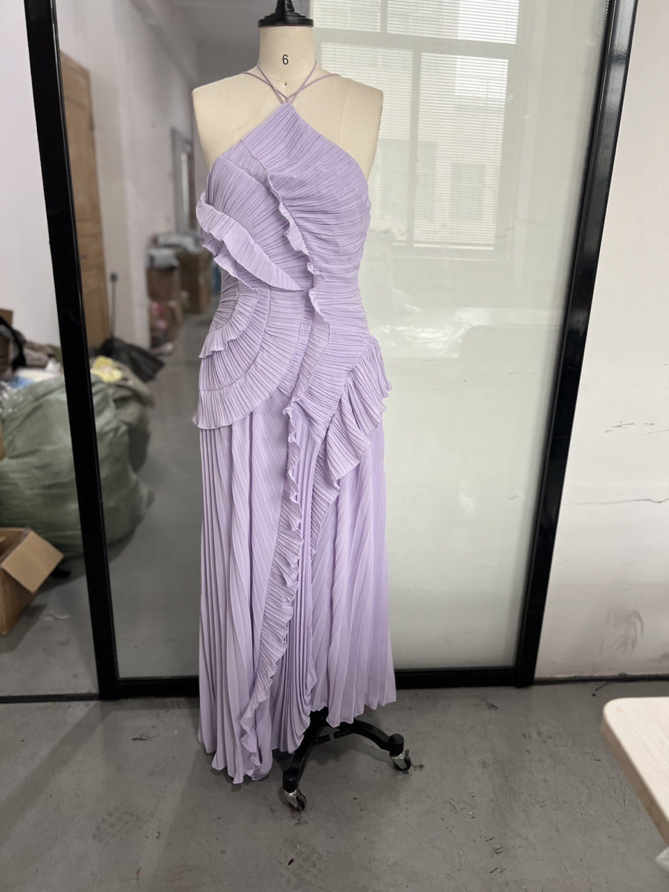 Women's Summer Sexy Halter Ruffled Dress Long Dresses