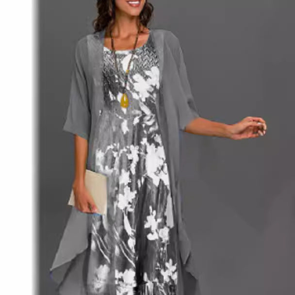 Innovative Fashion Elegant Chiffon Two-piece Set Dress