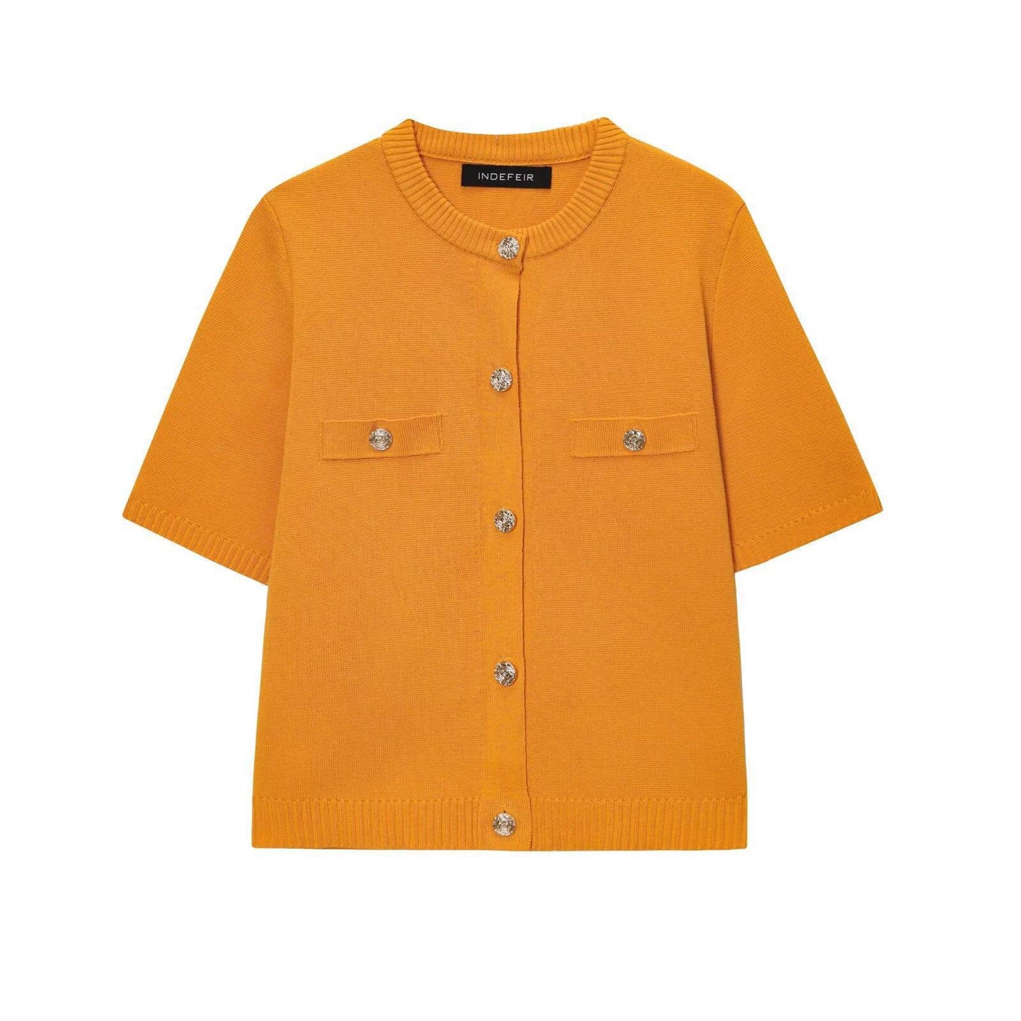Women's Sleeve Knit Shirt Fashion Autumn Yellow Sweaters