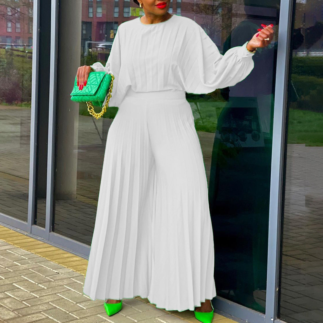 Women's Summer Loose Large Shirt Wide Leg Fashion Casual Suit