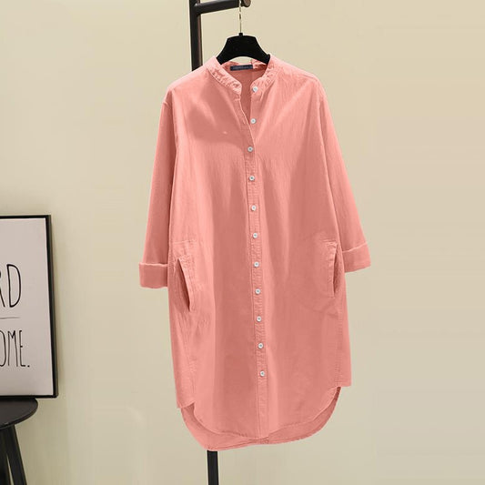 Women's Long-sleeved Korean Style Loose Design Bandage Blouses