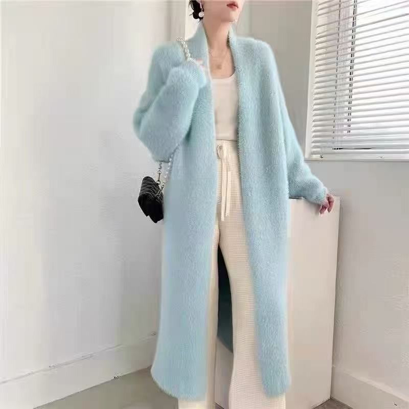 Women's Imitation Mink White Loose Plush Fluffy Women's Sweater