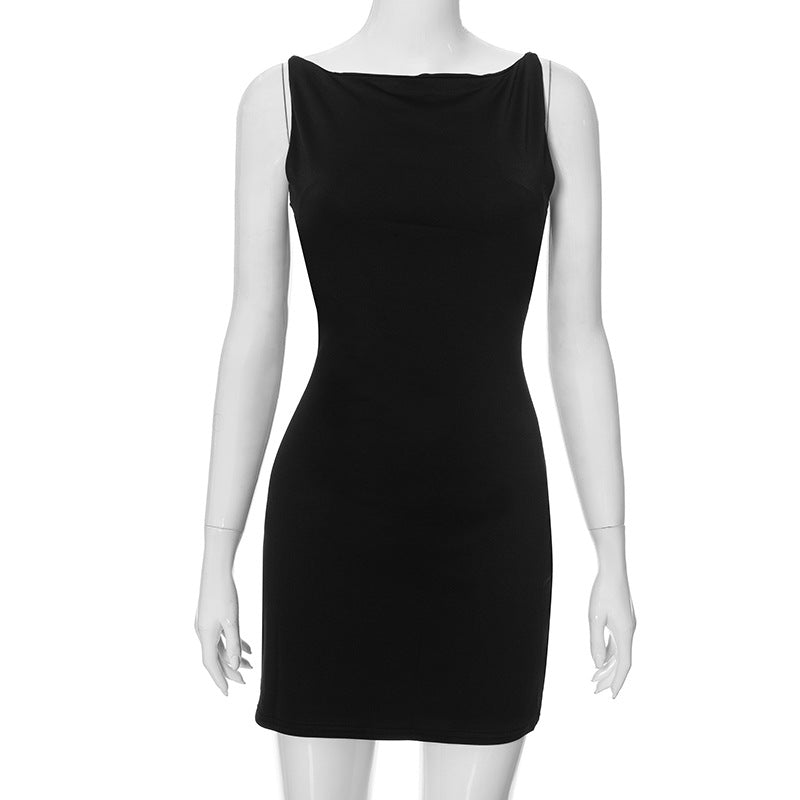 Women's Summer Solid Color Simple Sleeveless Tight Dresses