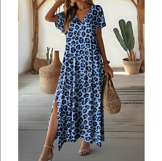 Summer Casual Loose Long Printed Collar Shorts