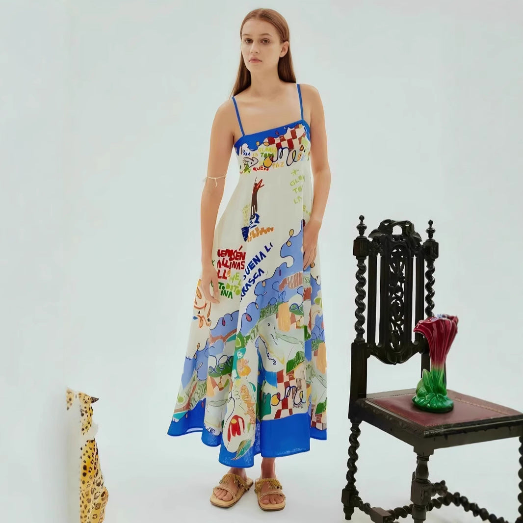 New Sexy Sling Iti Linen Swing Dress