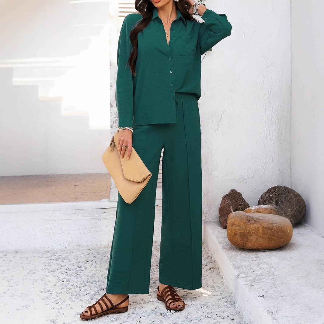 Women's Vacation Leisure Style Solid Color Two-piece Suits