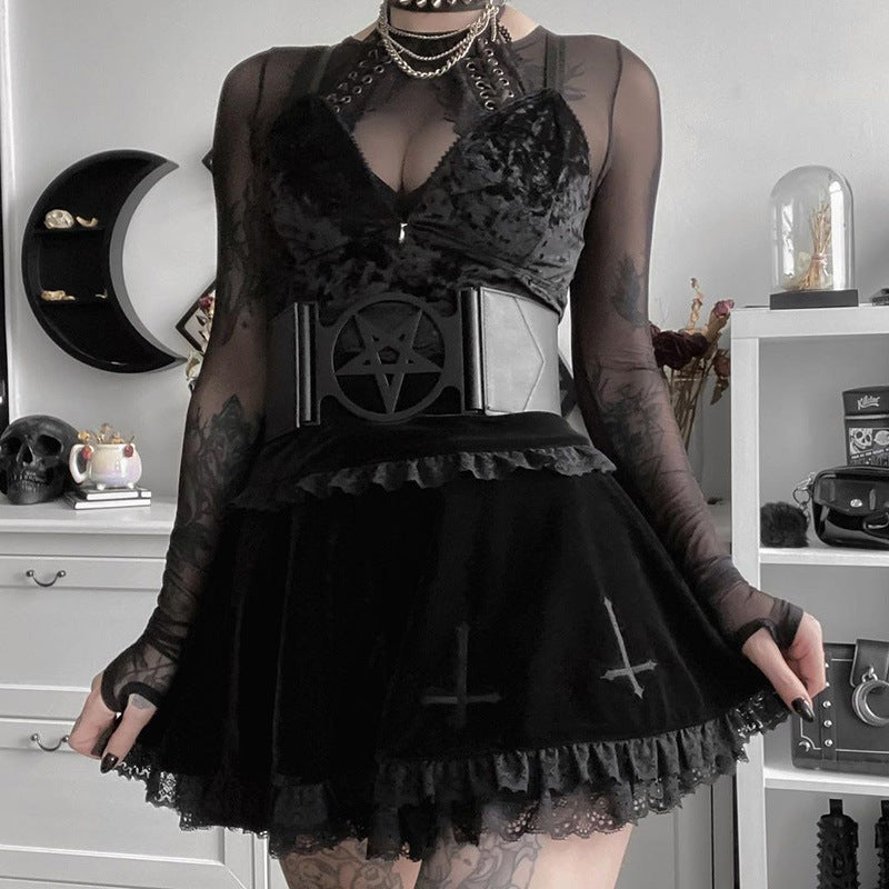 Women's Summer Fashion Sexy Slim Embroidered Lace Skirts
