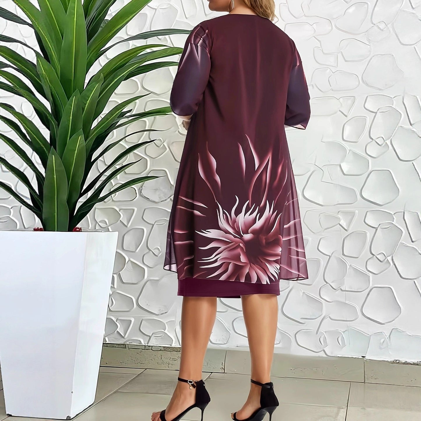 Printed Loose Large Casual Fashion Two-piece Dress