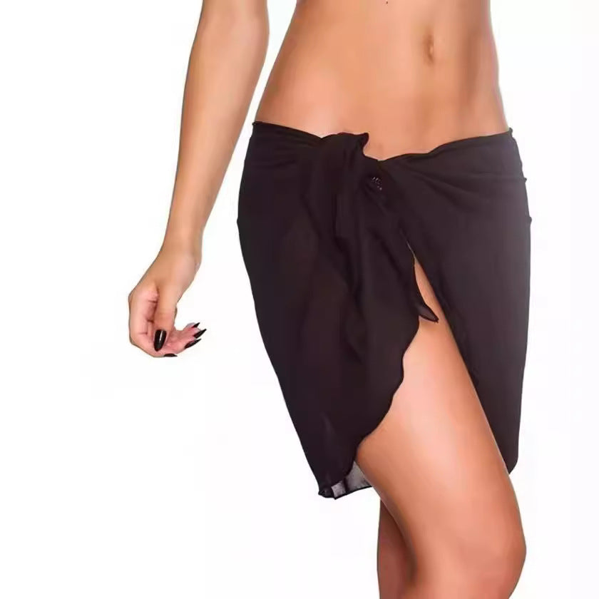 Women's Summer Solid Color Chiffon Shawl Swimsuit Skirts