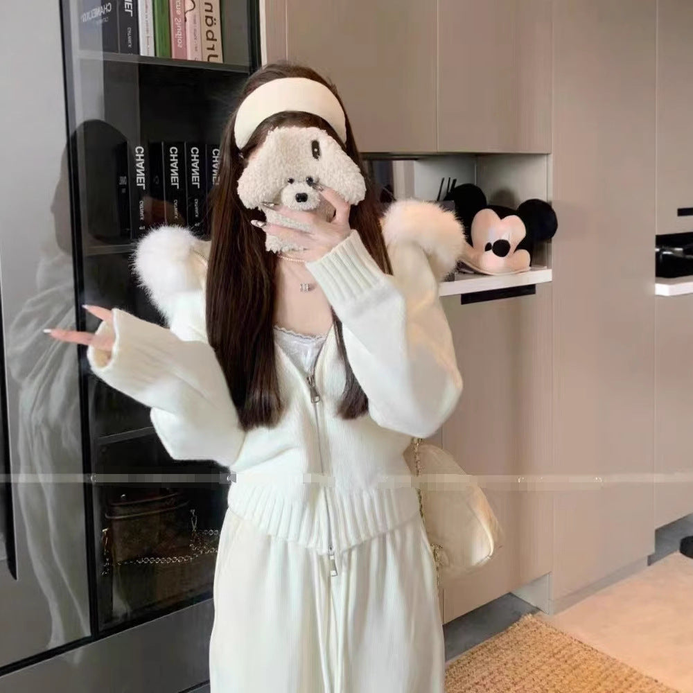 Women's Thickened Hooded Large Fur Collar Fashionable Women's Sweater