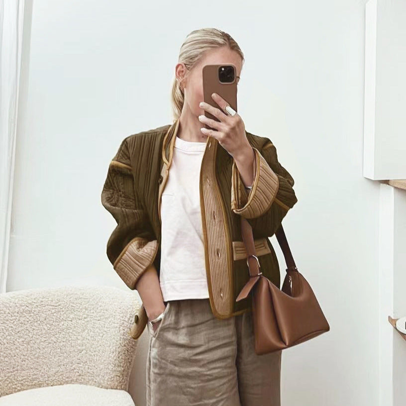 Women's Charming Creative Fashion Color Contrast Coats