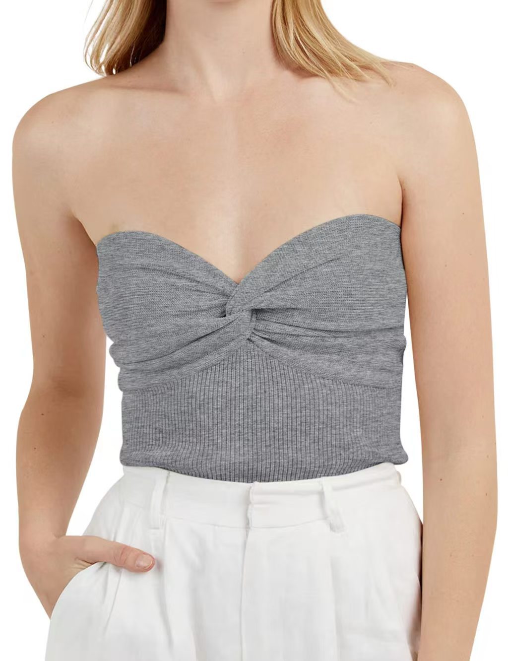 Women's Solid Color Knitted Sling Tight Backless Shorts