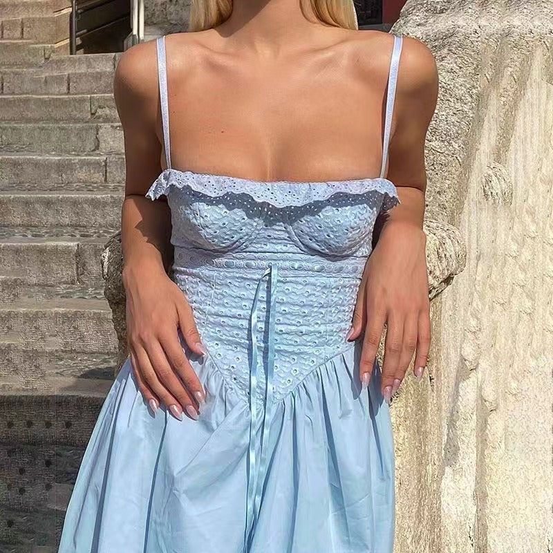 Crocheted Holiday Sexy Fashion Split Midi Dresses