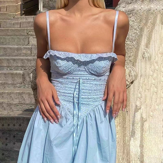 Crocheted Holiday Sexy Fashion Split Midi Dresses