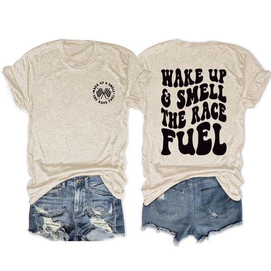 Duplex Printing Round Neck Sleeve Loose Shorts