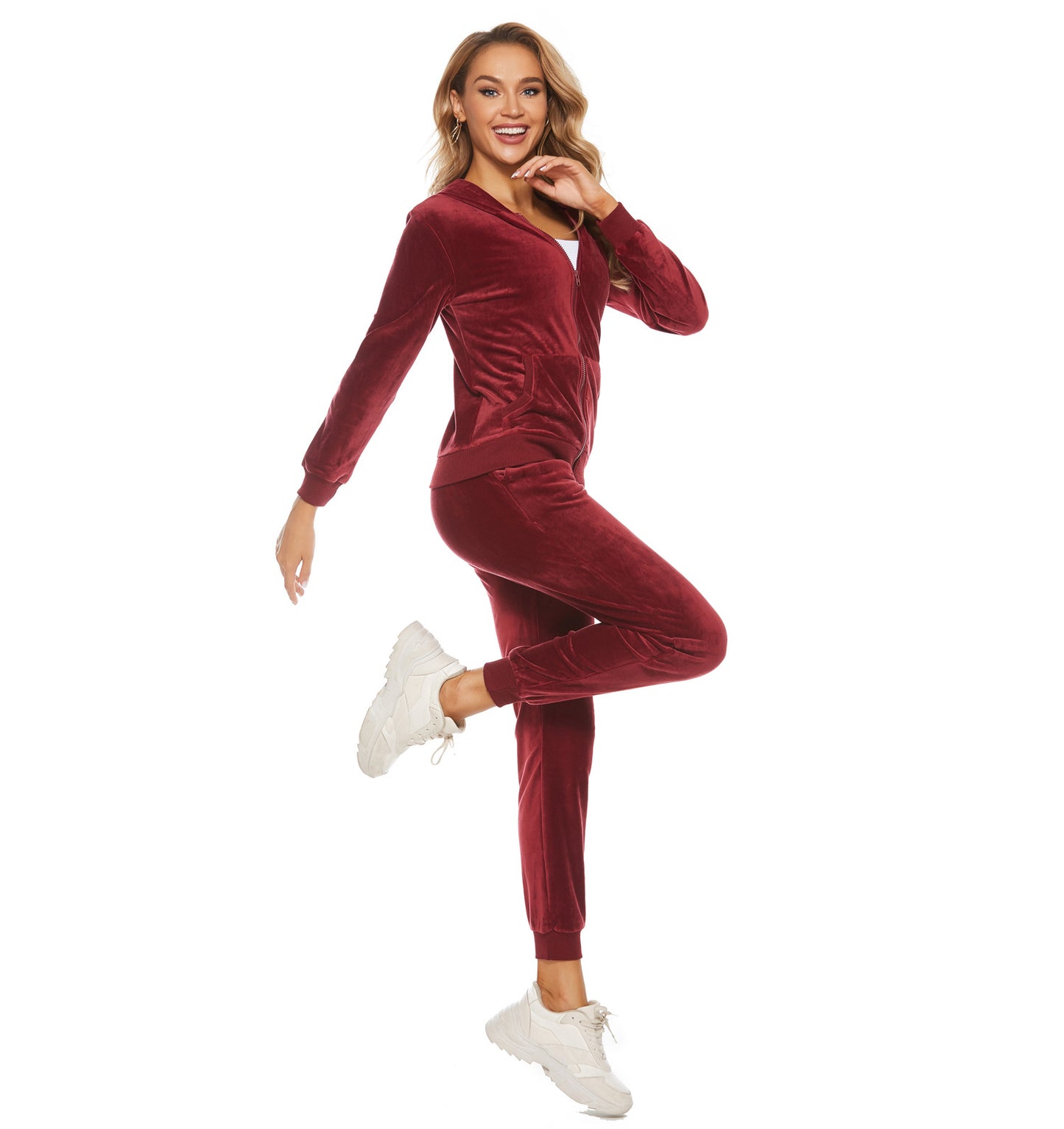 Veet Hooded Sports Casual Sweatshirt Two-piece Suits