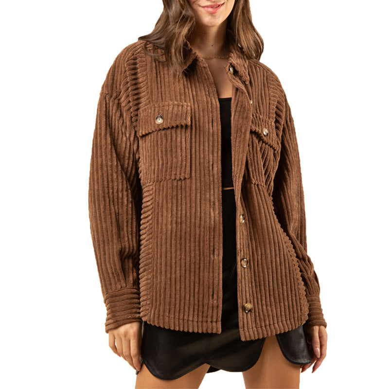 Women's Winter Fashion Big Pit Strip Pocket Coats