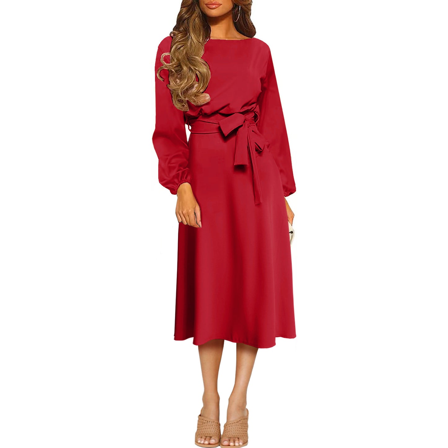 Mid-length Temperament Commute Long Sleeve High Dress