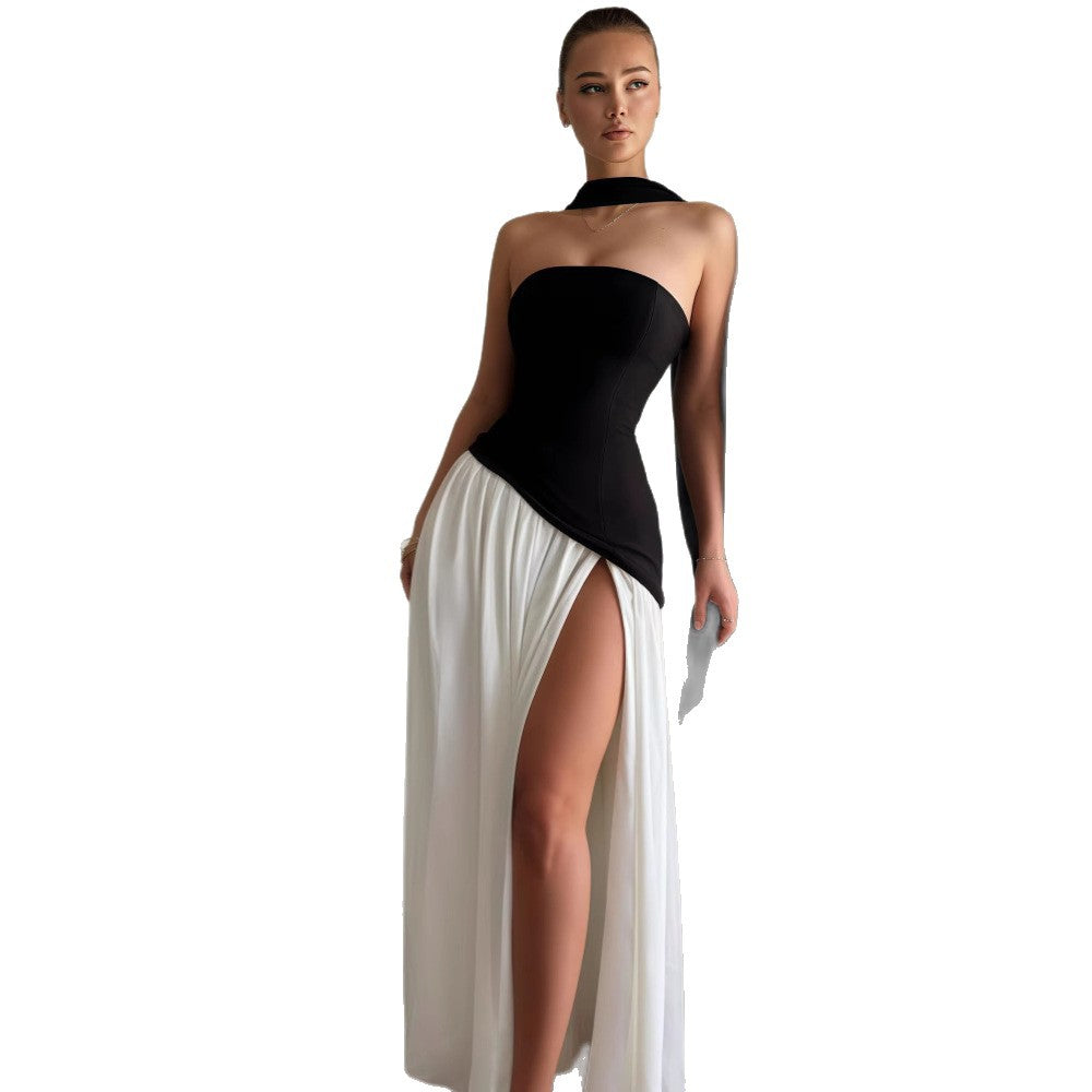 Irregular Tube Tied Dress Female Summer French Tops