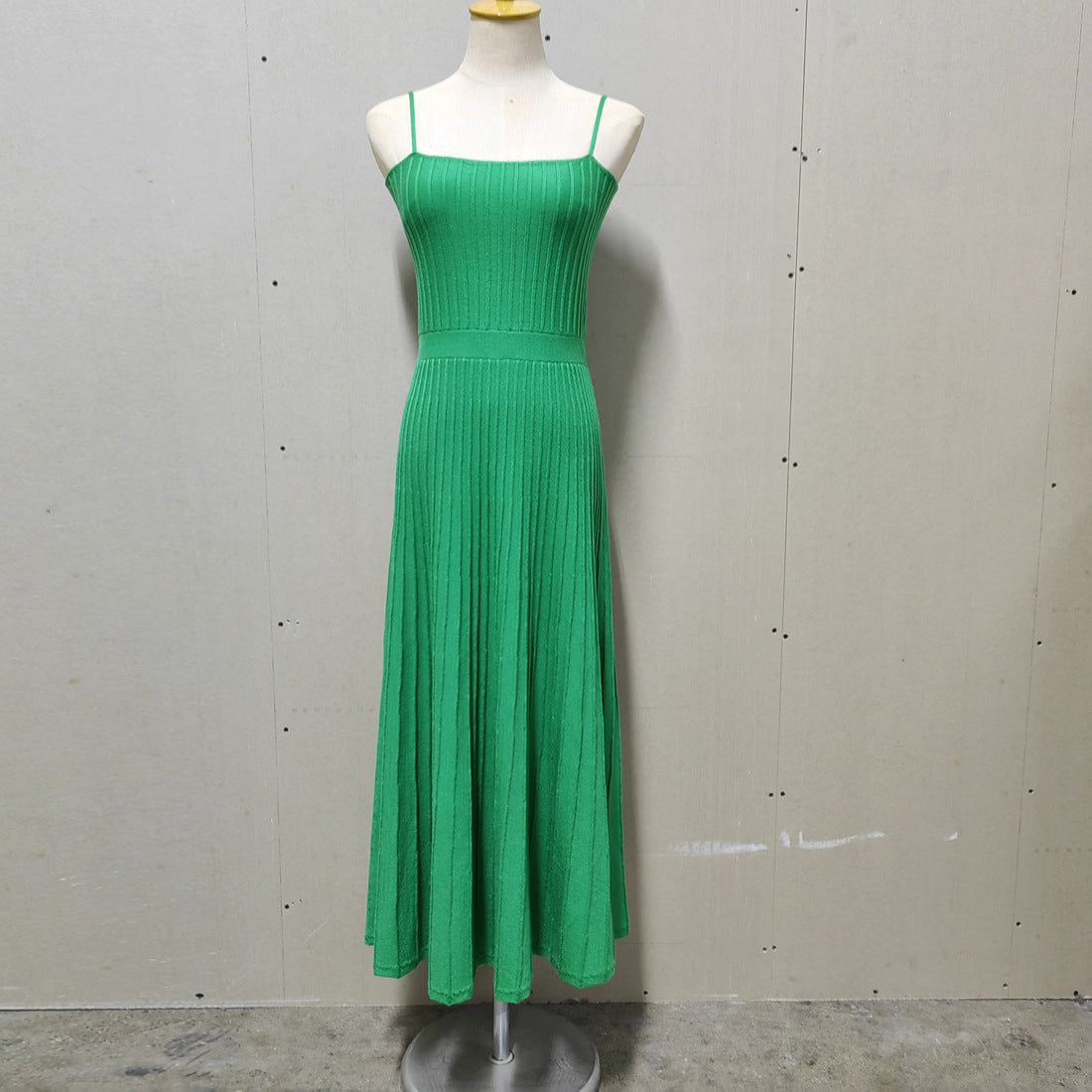 Women's Bandeau High Waist Spaghetti Straps Knitted Dress Seaside Dresses