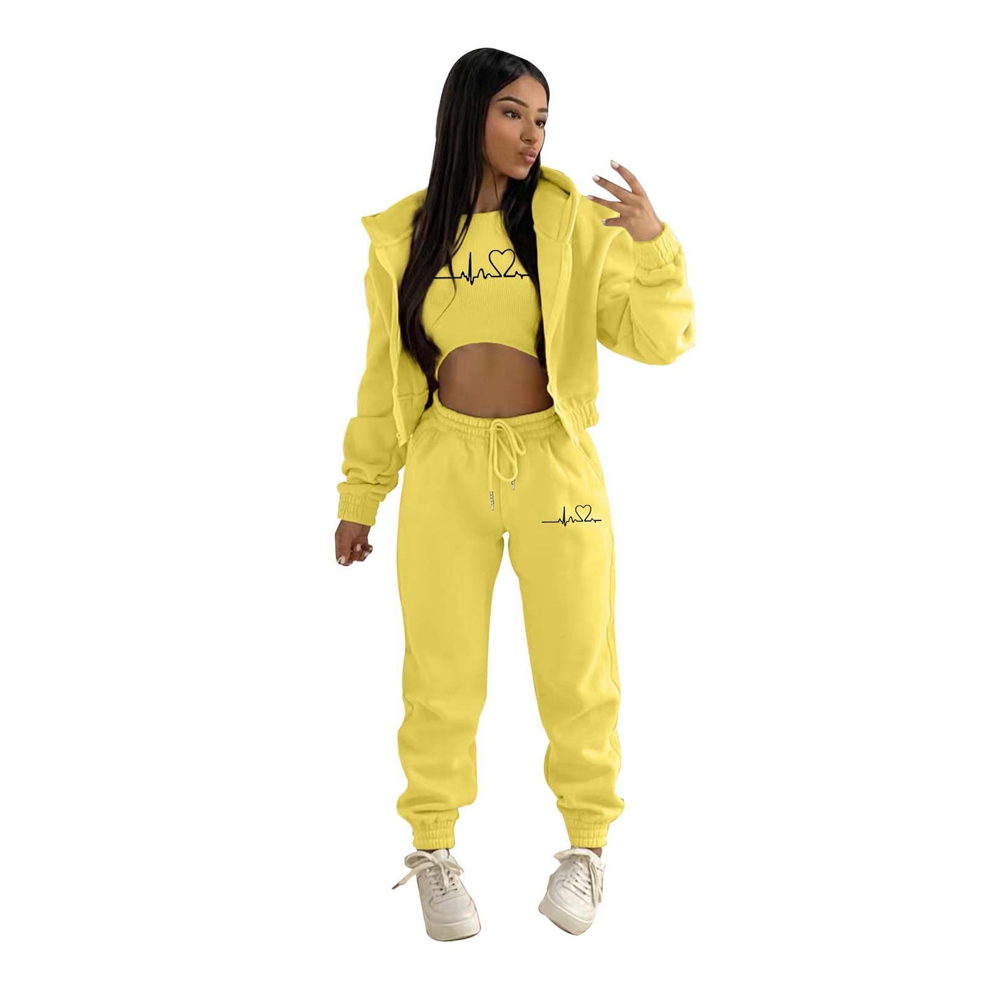 Women's Fashion Wear Brushed Hoody Hooded Leisure Suits
