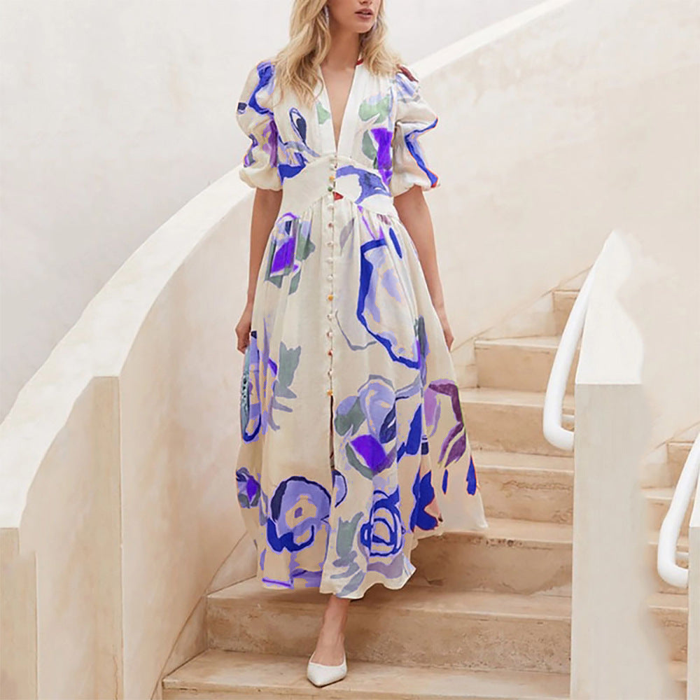 Women's Spring Beach Dress Slim Fit Large Clothing