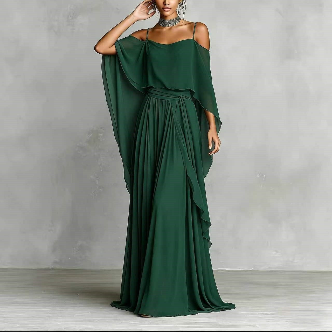 Effect Cold-shoulder Sleeveless Solid Color Minimalist Dress
