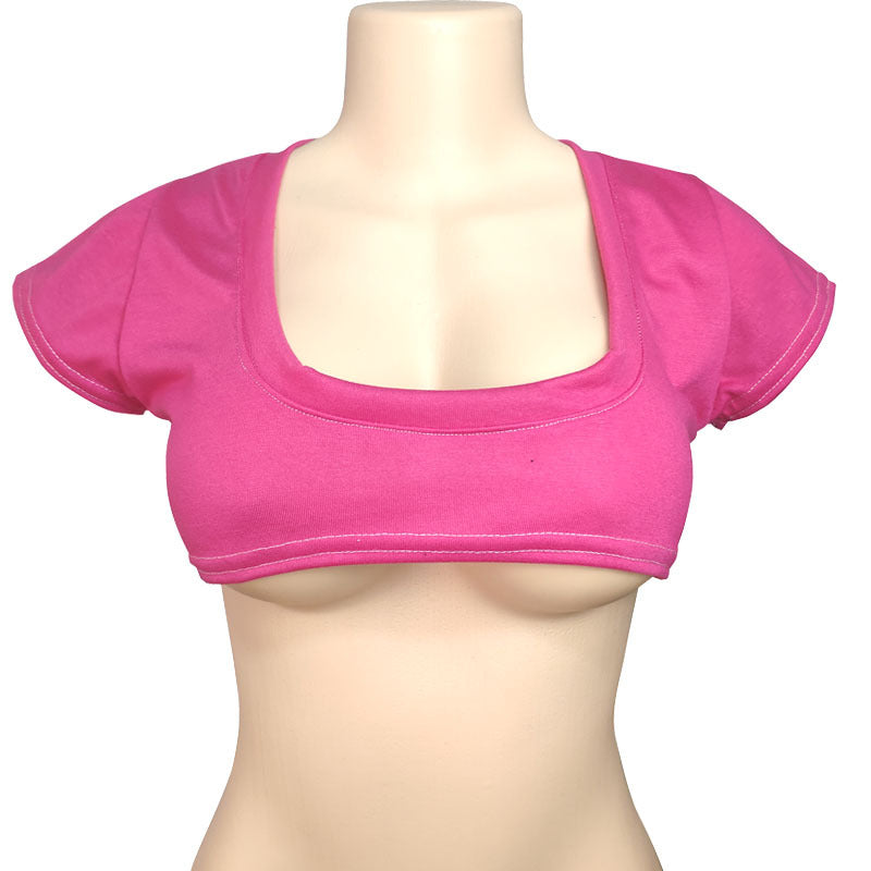 Women's Two-dimensional Pure Color Half Milk T-shirt Cute Blouses