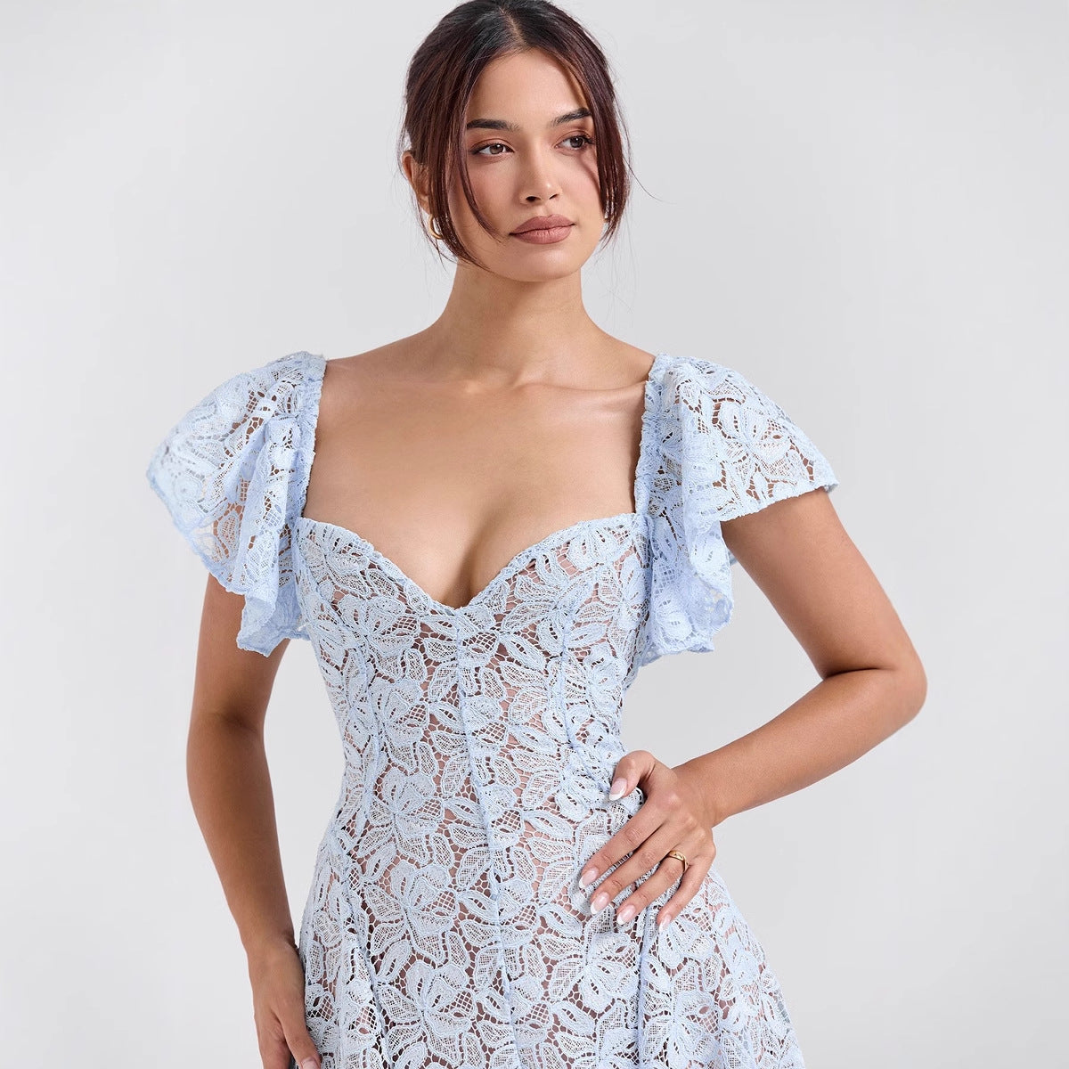 Women's Long Dress Court Retro Lace High Dresses