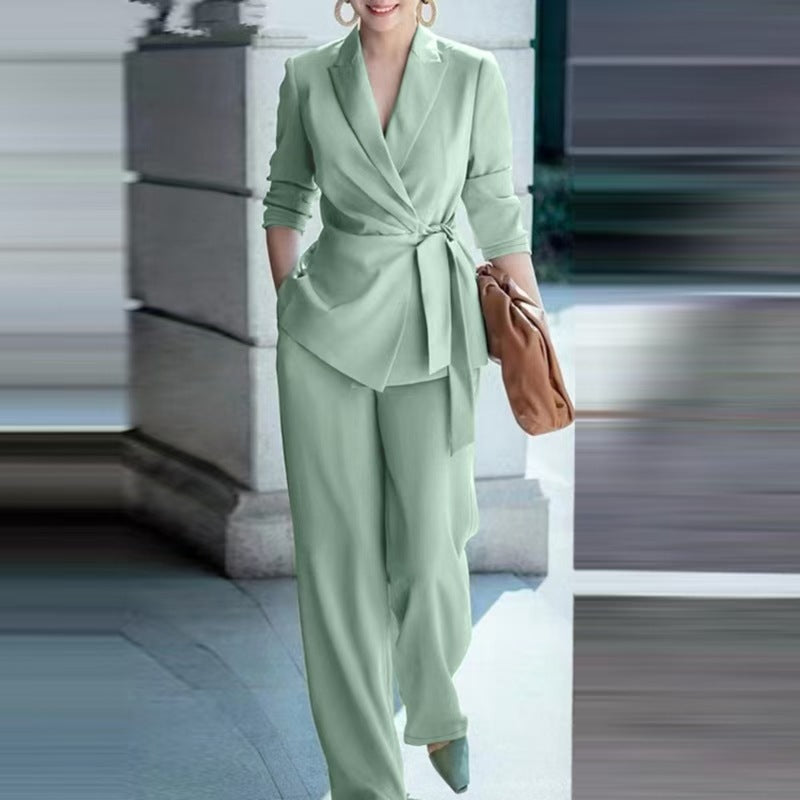 Women's Autumn Elegant Solid Color Two-piece Fashion Casual Suit