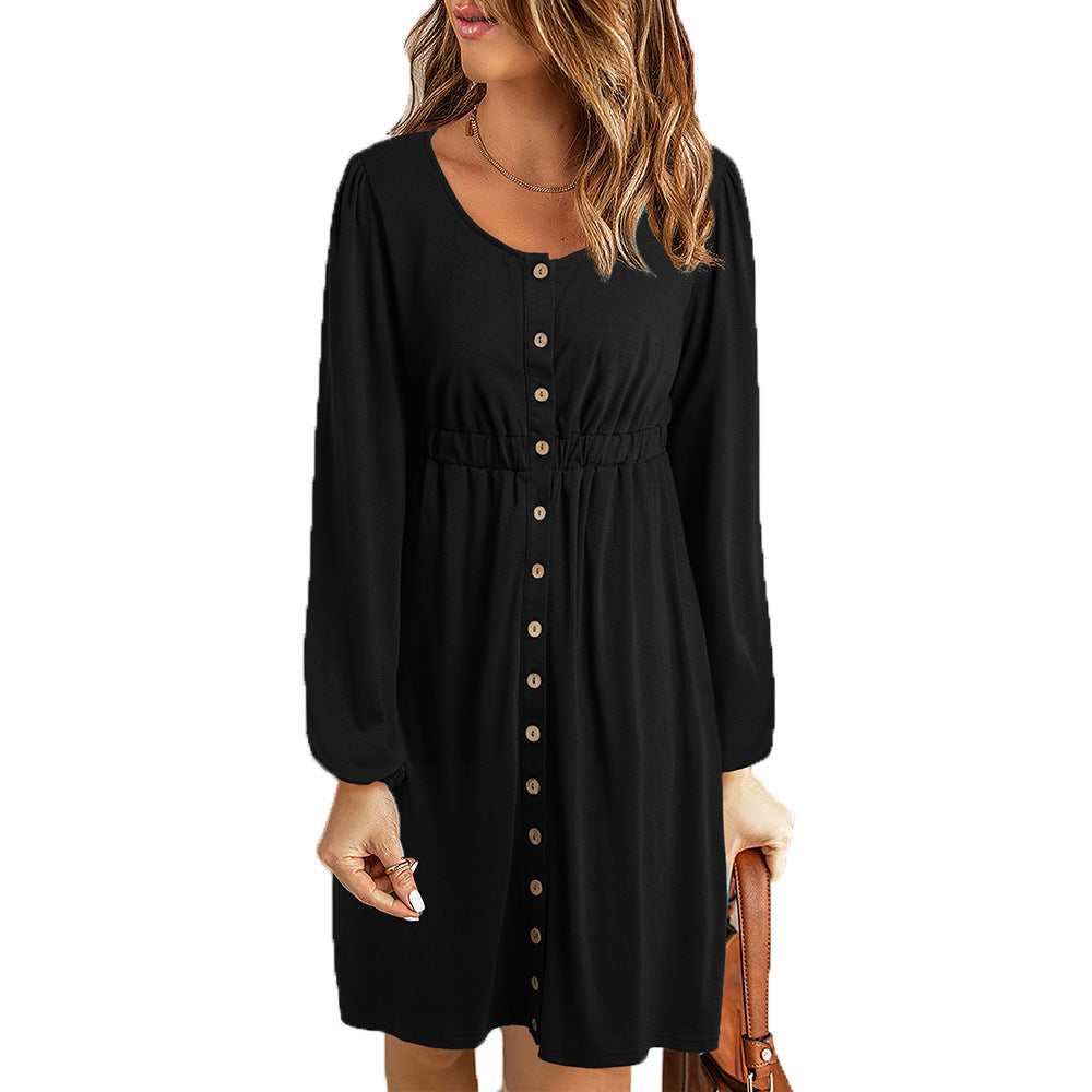 Casual Solid Color Sexy Long Sleeves Dress