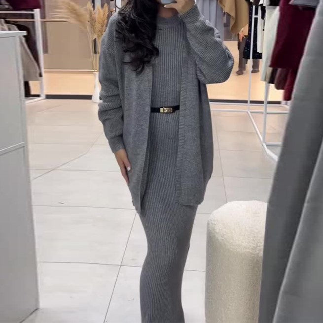 Casual Round Neck Slim Fit Idle Style Cardigans