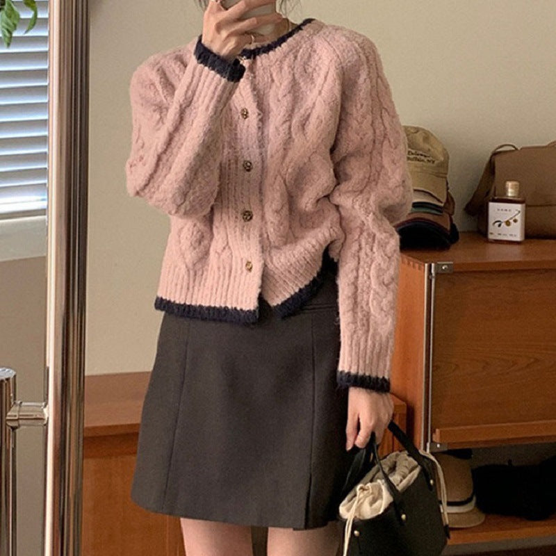 Women's Korean Style Round Neck Outer Wear High-grade Idle Women's Sweater