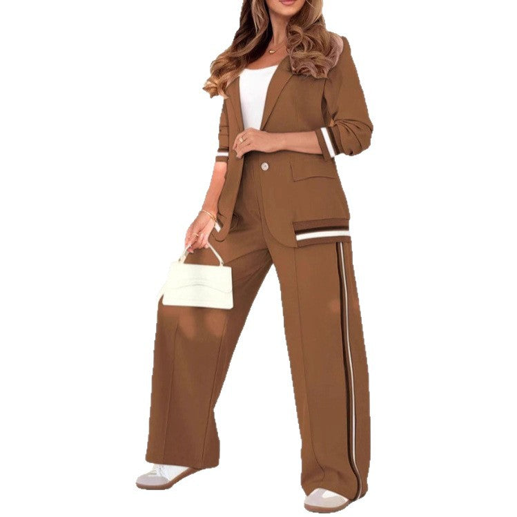 Women's Wear Solid Color Rib Business Temperament Suits